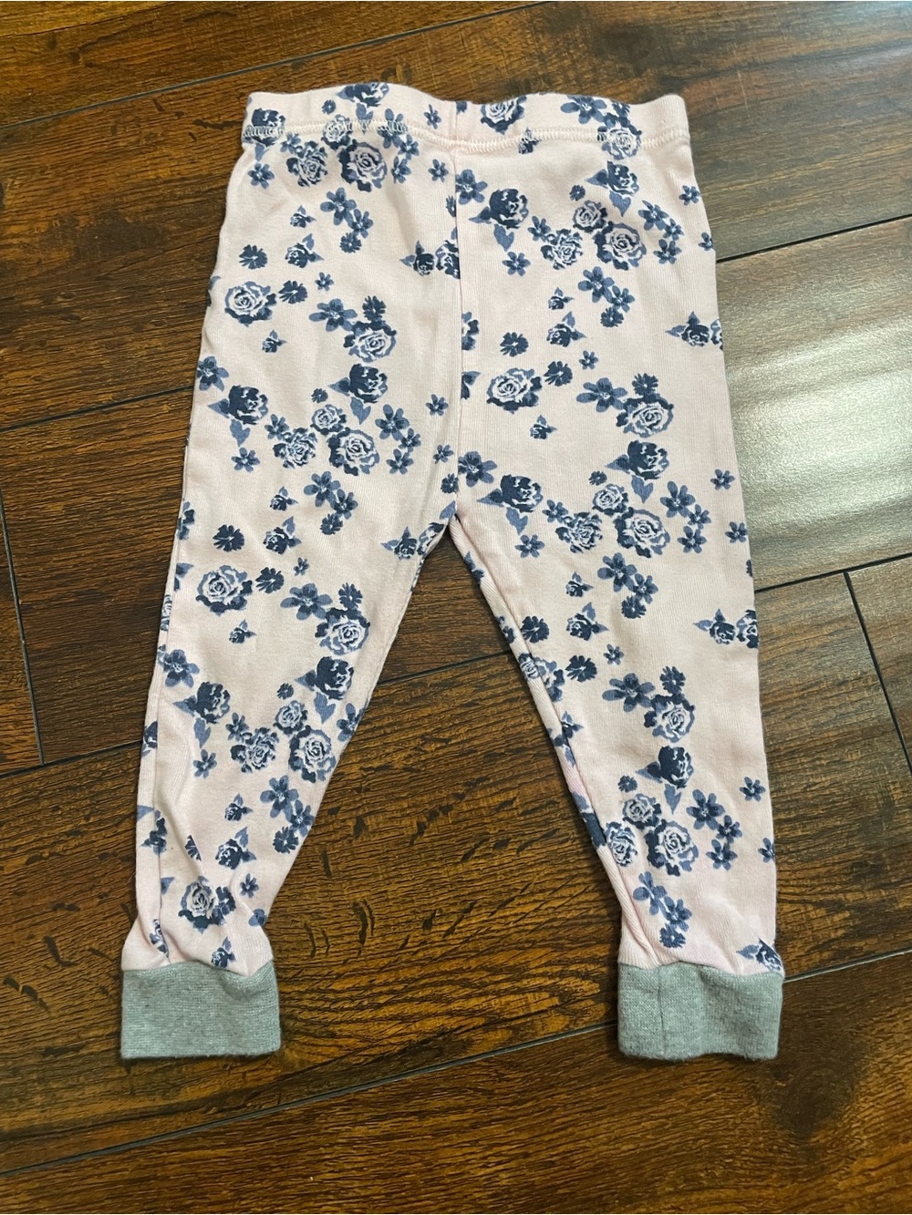 Burt's Bees Baby Pink Floral Leggings with Navy Roses